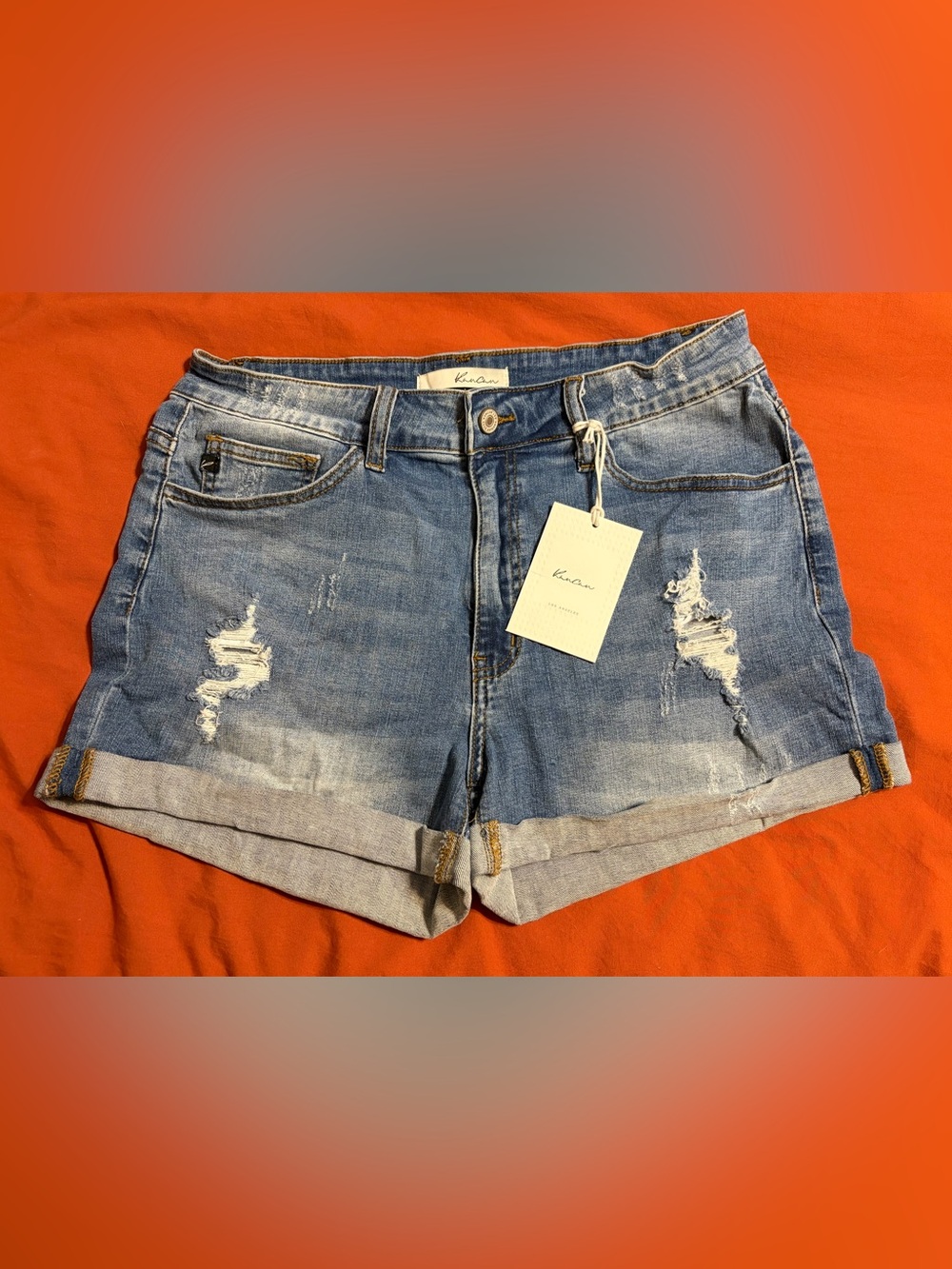 KanCan Denim Cuffed Shorts